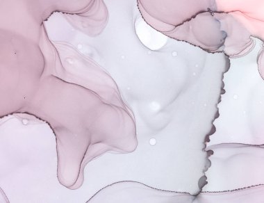 Alcohol Ink Texture. Oil Fluid Grunge Print. Silk Macro  Artwork. Purple Gradient Alcohol Ink Texture. Subtle Ocean Splashs Backdrop. Glitter Ancient Artwork. Light Faded Drop.