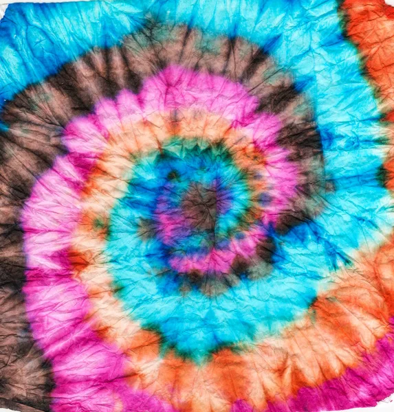 Blue Psychedelic Kaleidoscope. Dye Color Art. Bright Fun Closeup Art. 1960 Psychedelic Kaleidoscope. Watercolor Ikat Fabric. Red Colorful Denim Old.