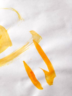 Wall Art Canvas. Funny Childish Paint.  Gouache Dirty Poster. Triangular Design Elements Background. Scandinavian Children Paintings. Graphic Postcard.