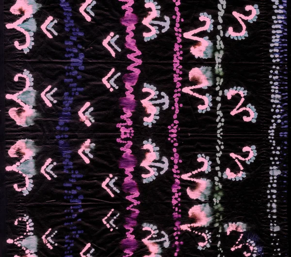 Batik Ikat Mönster Pastellfärgning Prov Sjal Textur Färgade Band Handgjorda — Stockfoto