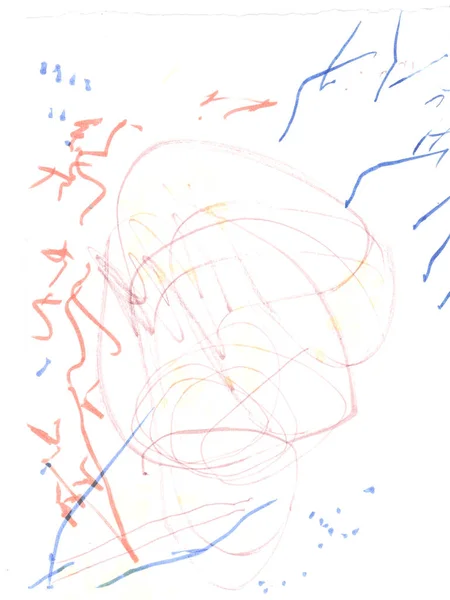 ウォールアートキャンバス 夏の子供の絵 アクエラレ メッシー絵画 三角形のデザイン要素背景 スクラッチ ベイビー バナー グラフィックテクスチャ — ストック写真