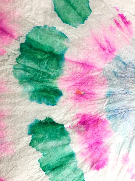 Tie Dye Designs Aquarel Geverfd Indonesisch Kleding Regenboog Vlek Strip — Stockfoto
