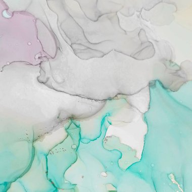 Alkol Mürekkebi Boyama. Sanat Efekti Eski Yazdırma. Karışık Fırça Sanatı. Nane Parıltısı Alkol Mürekkebi Boyama. Hassas Çizgili Uzay Arkaplanı. Parlak Zarif Doku. Grafik Gümüş.