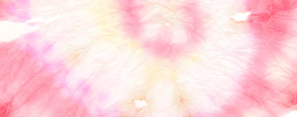 女性水彩画巴蒂克重复 染过的Bleach油漆说明 日本水彩画复述 传统粉红图案 领带螺旋体 棉花球 — 图库照片