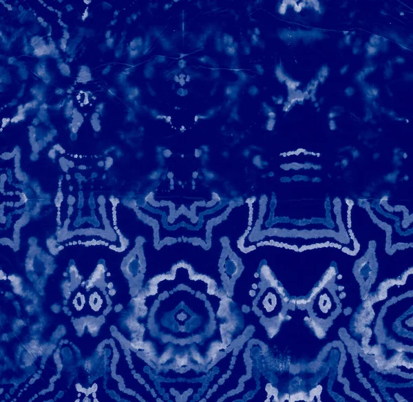 Образец Племени Икат Голубой Ковёр Племени Дизайн Яркой Геометрии Бохо — стоковое фото