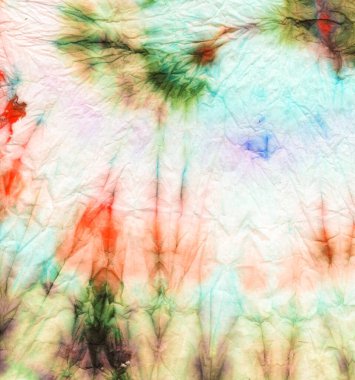 Candy Psychedelic Kaleydoskop. Tye Circular Print. Tekstil Eski Giysi dokusu. 1960 'ların Psikedelik Kaleydoskobu. Bohem Eski Kumaş. Renk Görünümü Sanatı Efekti. 