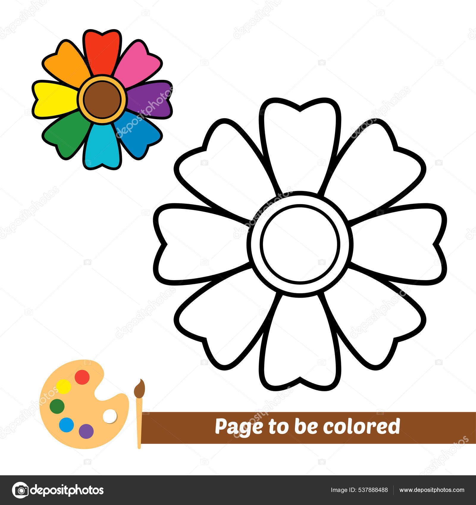 Coloring Book Flower Vector Image Stock Illustration by ©fuatpras44