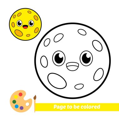 Çocuklar için boyama kitabı, ay vektörü