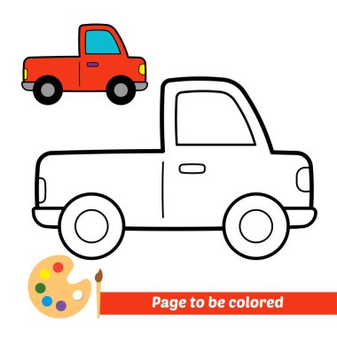 Çocuklar için boyama kitabı, araba vektörü