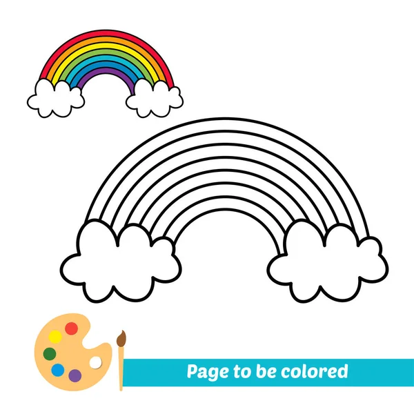 Malbuch Regenbogen Vektorbild — Stockvektor