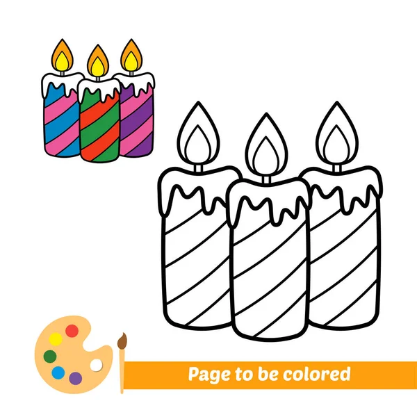 Coloring Book Candle Vector Image —  Vetores de Stock