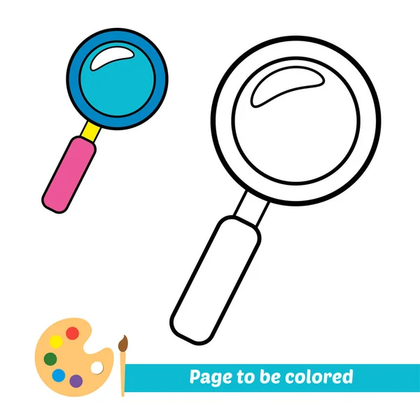 Coloring Book Magnifying Glass Vector Image — Stockvektor