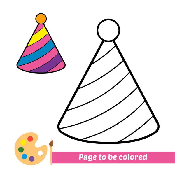 Coloring Book Cone Hat Vector Image —  Vetores de Stock