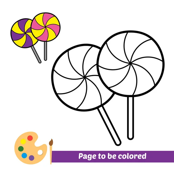 Coloring Book Lollipop Vector Image — Stockvektor