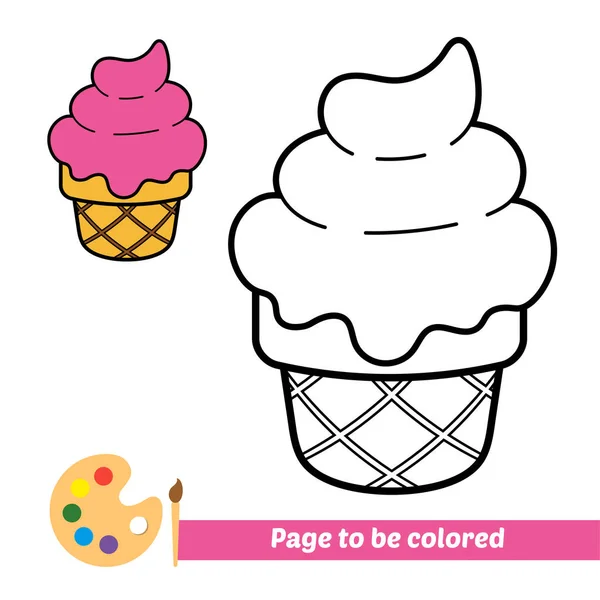 Libro Para Colorear Imagen Vector Helado — Vector de stock