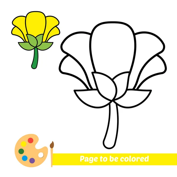 Coloring Book Flower Vector Image — Stockvektor