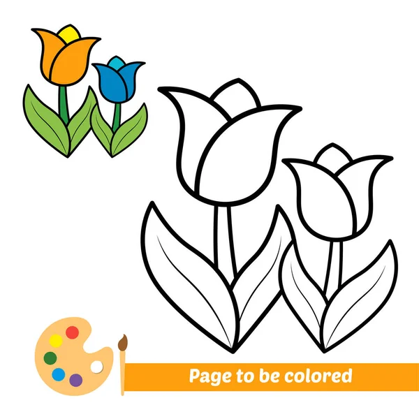 Libro Para Colorear Imagen Vector Flor — Vector de stock