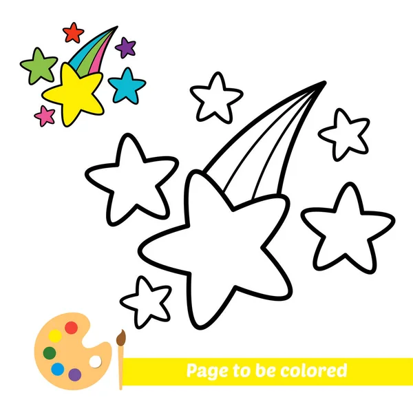 Livro Para Colorir Imagem Vetorial Estrelas — Vetor de Stock