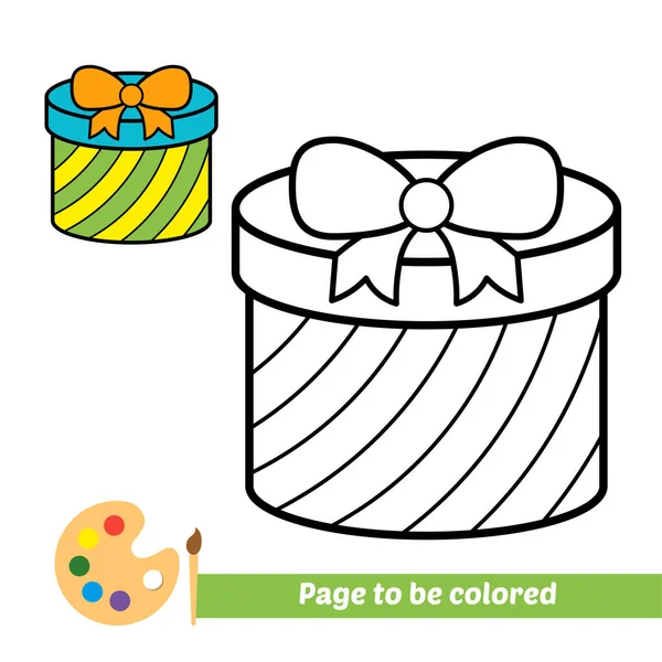 Coloring Book Gift Box Vector — Wektor stockowy