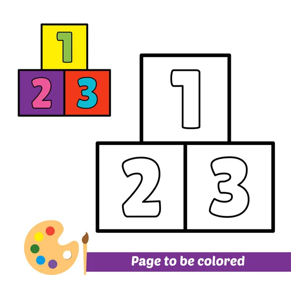 Coloring Book Toy Blocks Vector — Stock vektor