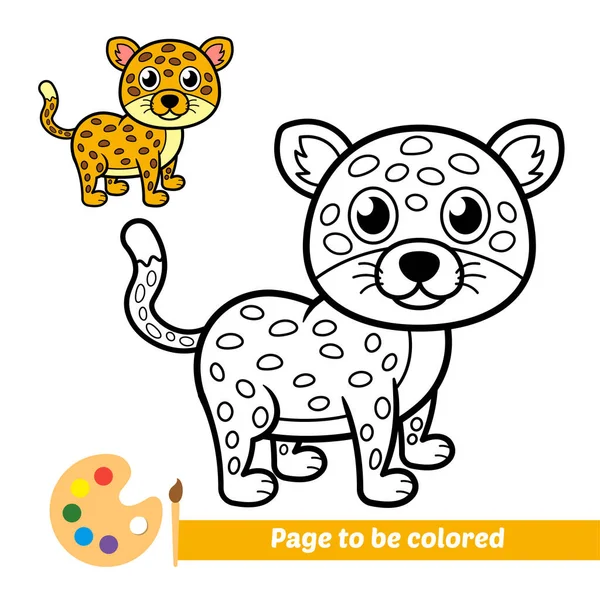 Malbuch Für Kinder Leopardenvektor — Stockvektor