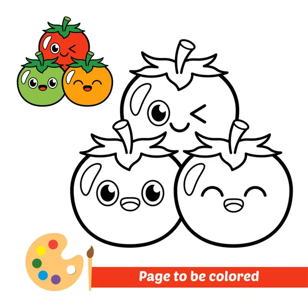 Kolorowanki Dla Dzieci Wektor Pomidorów — Wektor stockowy