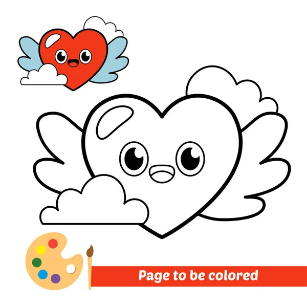 Libro Para Colorear Para Niños Vector Del Corazón — Vector de stock