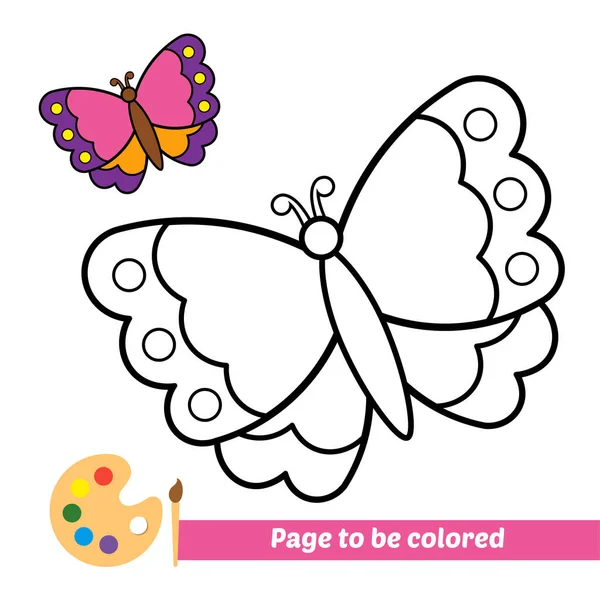 Livre Colorier Pour Enfants Vecteur Papillon — Image vectorielle