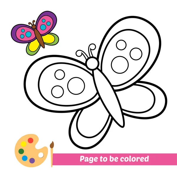 Livre Colorier Pour Enfants Vecteur Papillon — Image vectorielle