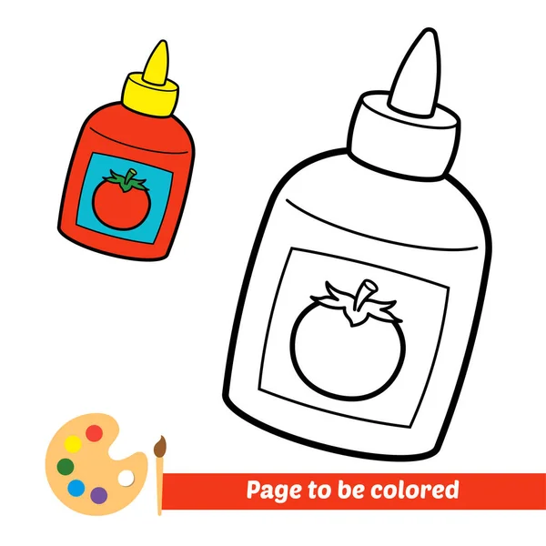 Coloring Book Kids Ketchup Vector — Stockvektor
