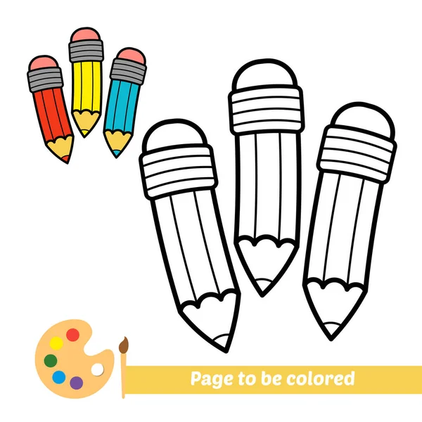 Livre Colorier Pour Enfants Vecteur Crayon — Image vectorielle