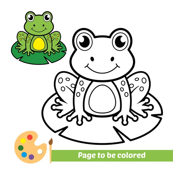 Coloring Book Kids Frog Vector — Vettoriale Stock