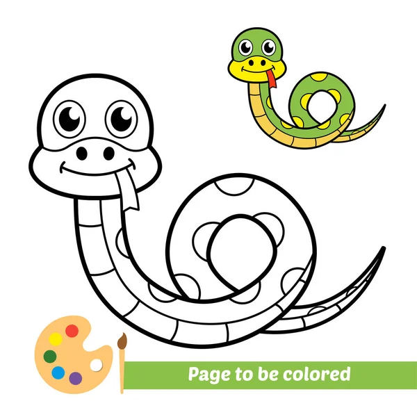 Livre Coloriage Pour Enfants Vecteur Serpent — Image vectorielle