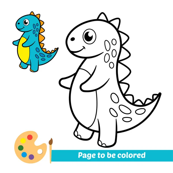 Libro Para Colorear Para Niños Vector Dinosaurio — Vector de stock