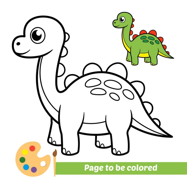 Coloring Book Kids Dinosaur Vector — Wektor stockowy