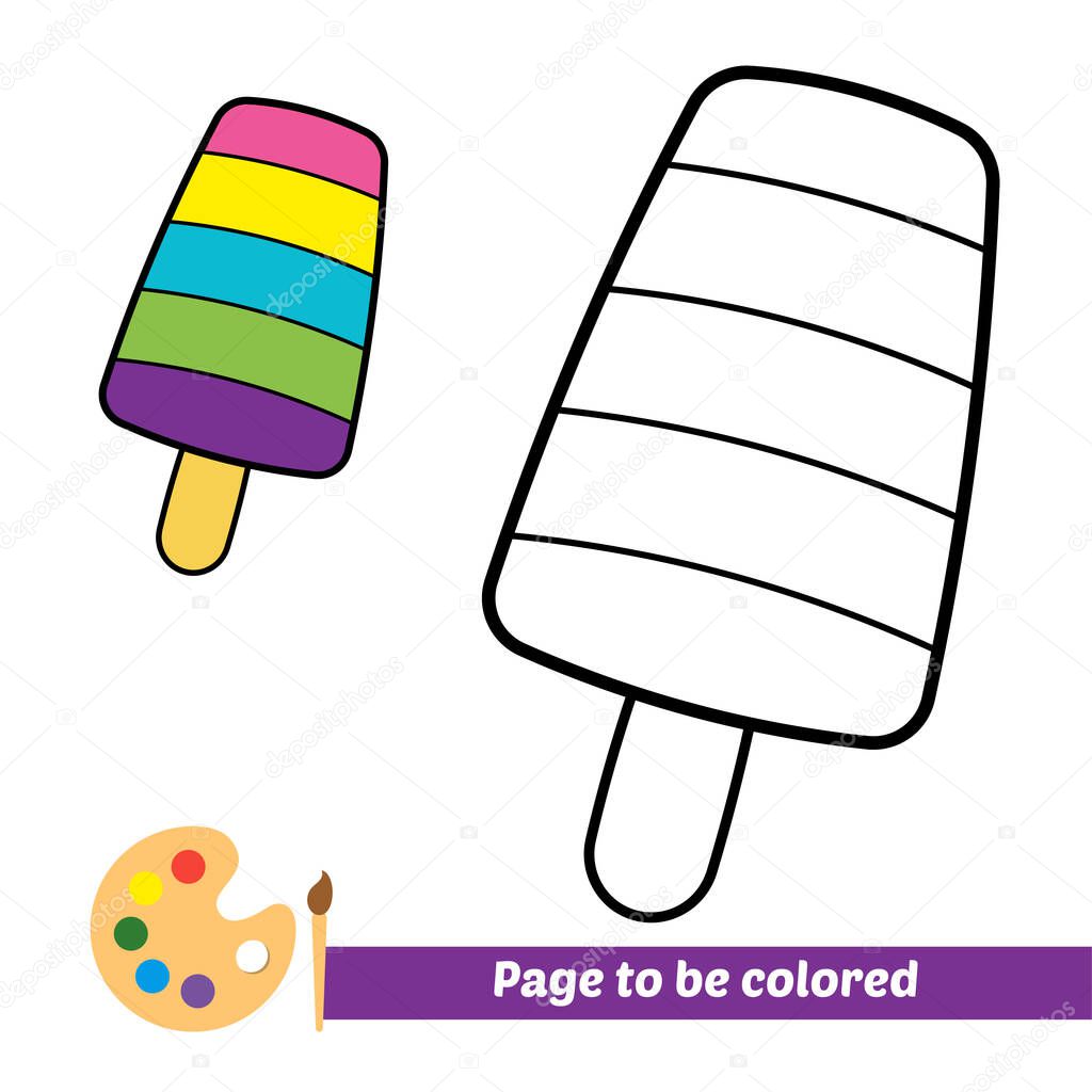 Coloring book, ice cream vector