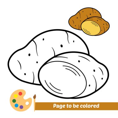 Çocuklar için boyama kitabı, patates vektörü