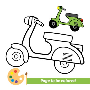 Çocuklar için boyama kitabı, vespa vektörü