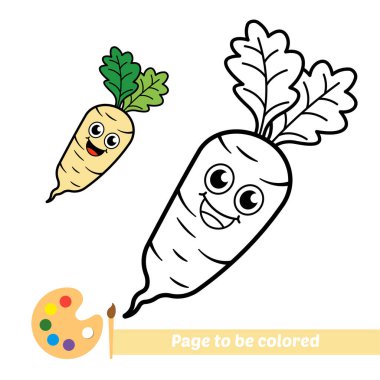 Çocuklar için boyama kitabı, daikon vektörü