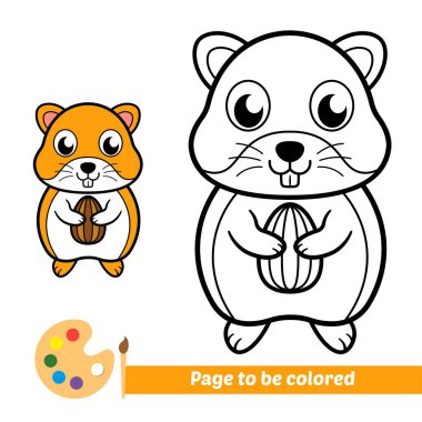 Çocuklar için boyama kitabı, hamster vektörü