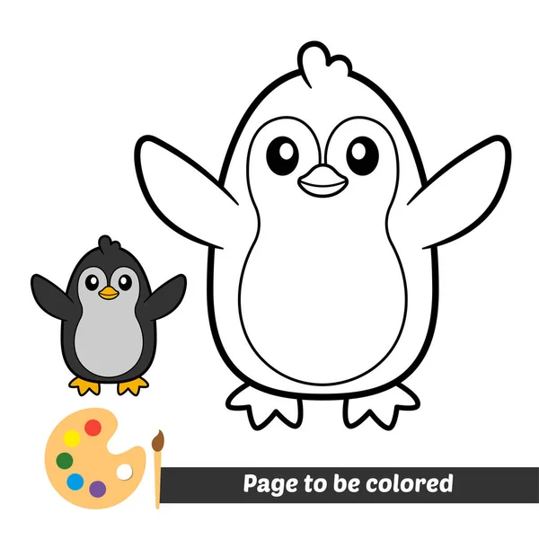 Kolorowanki Dla Dzieci Wektor Pingwina — Wektor stockowy