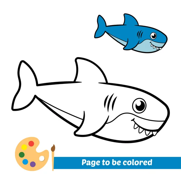 Çocuklar Için Boyama Kitabı Köpekbalığı Vektörü — Stok Vektör