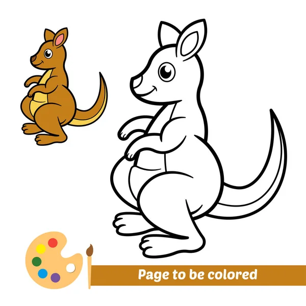 Livre Coloriage Pour Enfants Vecteur Kangourou — Image vectorielle