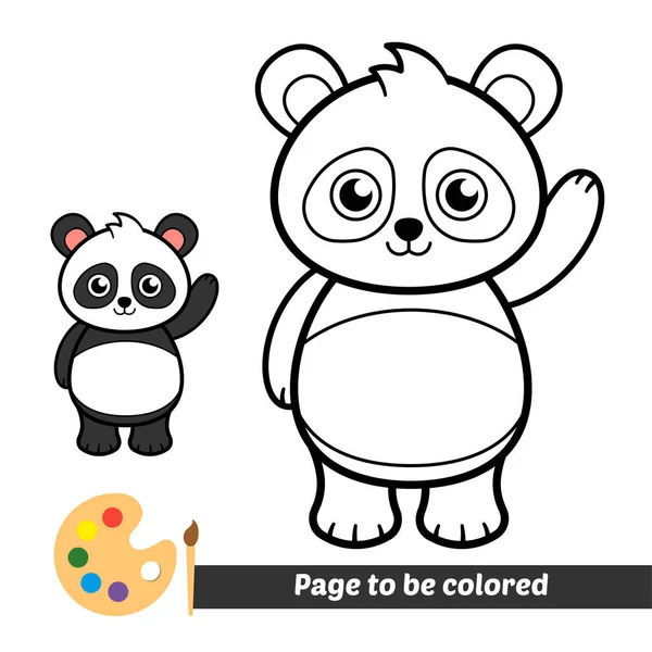 Libro Para Colorear Para Niños Vector Panda — Vector de stock