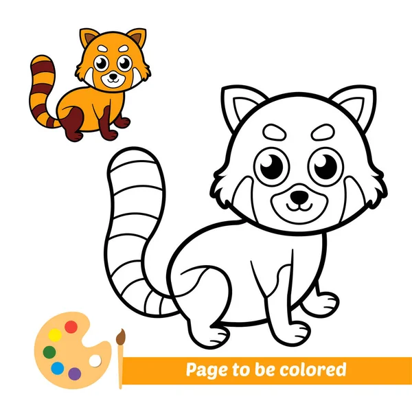 Malbuch Für Kinder Roter Panda Vektor — Stockvektor