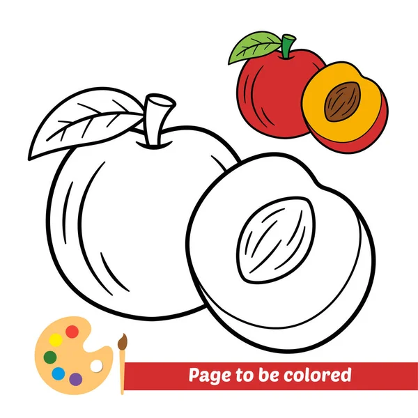 Coloring Book Kids Nectarine Vector — Stockvektor