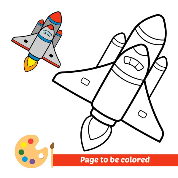 Coloring Book Kids Rocket Vector — Stockvektor