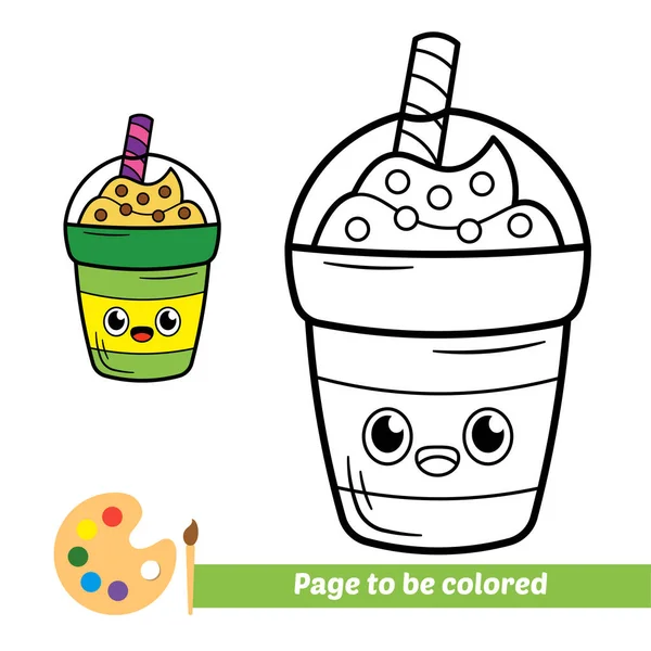 Coloring Book Kids Cup Drink Vector — Stockvektor