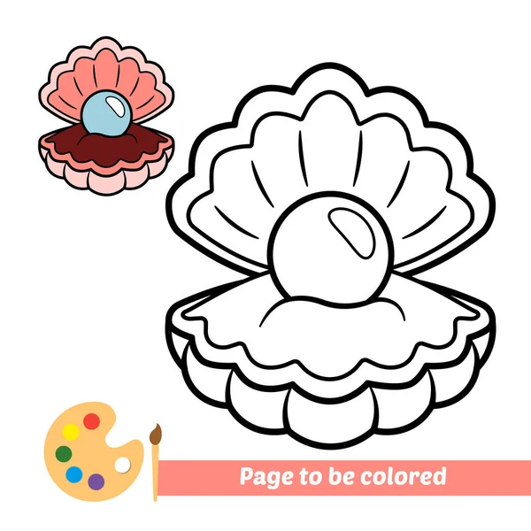 Livre Coloriage Pour Enfants Vecteur Coquille — Image vectorielle