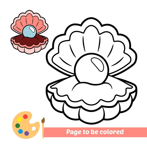 Libro Para Colorear Para Niños Vector Concha — Vector de stock